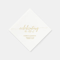 Celebrating Life | Elegant Gold Script Memorial