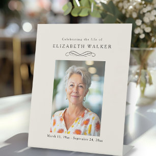"Celebrating Life of" Photo Funeral Memorial Pedestal Sign