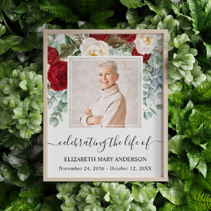 Celebrating Life Photo Red White Roses Memorial