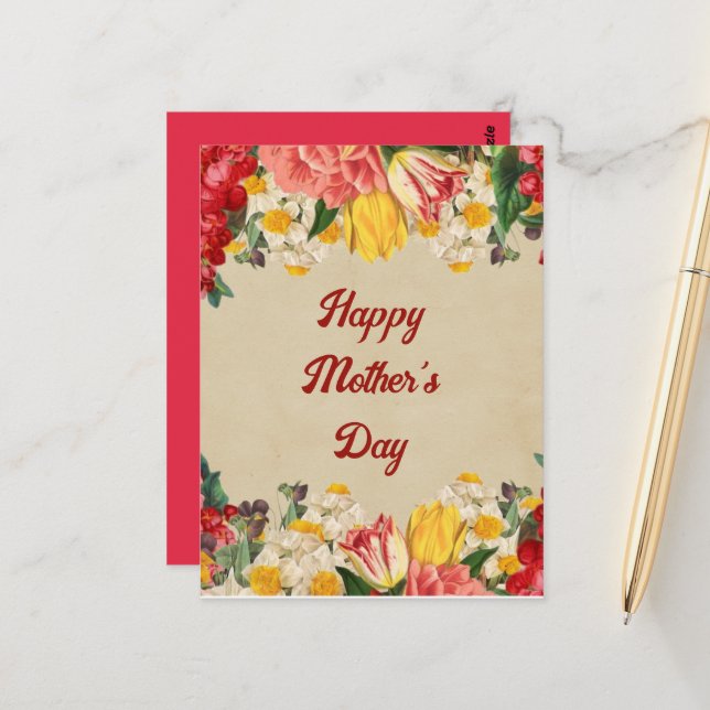 Celebrating Mother's Day 2025 Flower Postcard (Front/Back In Situ)