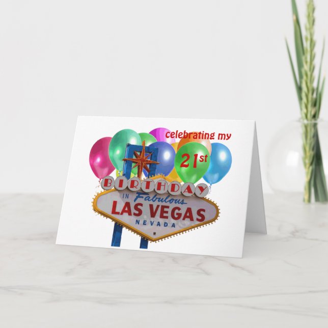 celebrating my 21st Birthday in Las Vegas Card (Front)