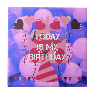 Celebrating My Joyous Birthday Blessings Ceramic Tile