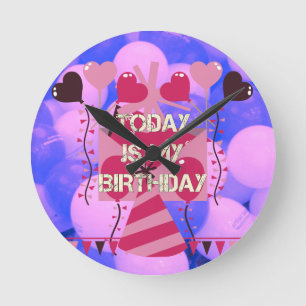 Celebrating My Joyous Birthday Blessings Round Clock