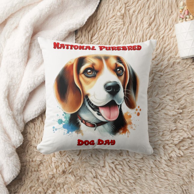 Celebrating National Purebred Dog Day With Beagle Cushion (Blanket)