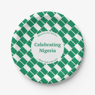 CELEBRATING NIGERIA Independence Nigerian  Flag Paper Plate