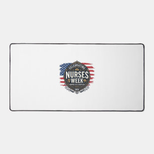 Celebrating Nurses Week 2026 Patriotic Vintage Des Desk Mat