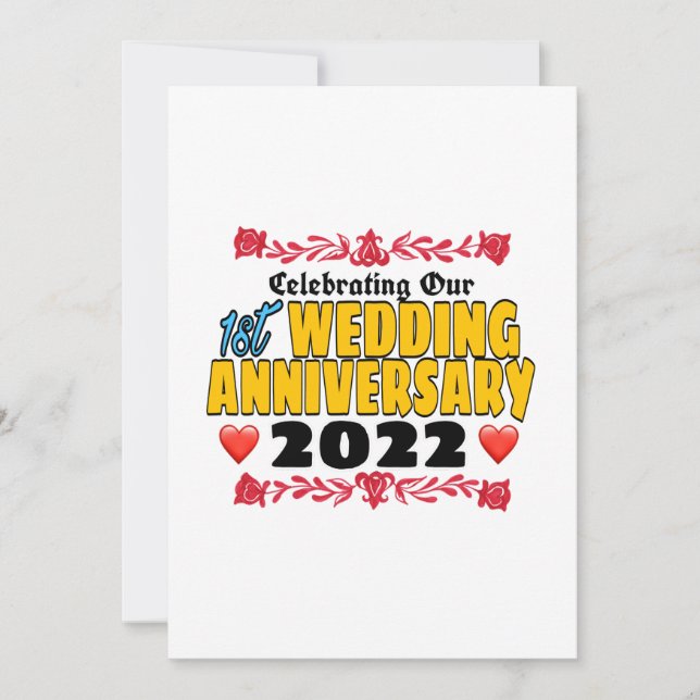Celebrating Our 1st wedding anniversary 2022 Invitation (Front)