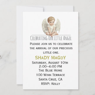 Celebrating Our Little Angel Baby Shower Invitatio Invitation