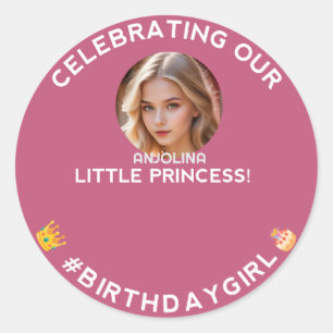 Celebrating Our Little Princess Round Sticker 