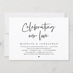 Celebrating Our Love, Wedding Elopement Brunch Invitation