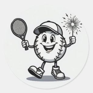 Celebrating Sports with a Twist: The Fun Baseball  Classic Round Sticker