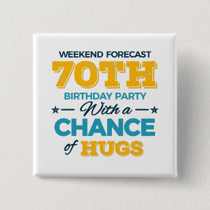 celebrating the 70th birthday 15 cm square badge