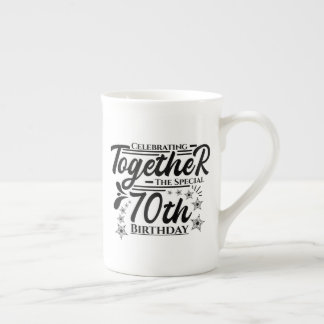 celebrating the 70th birthday bone china mug