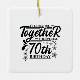 celebrating the 70th birthday ceramic ornament