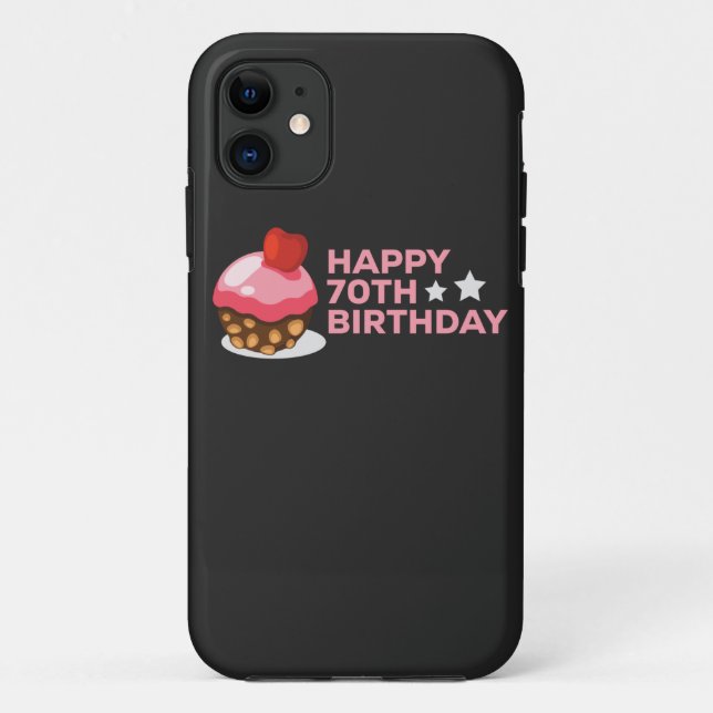 celebrating the 70th birthday design with cake Case-Mate iPhone case (Back)