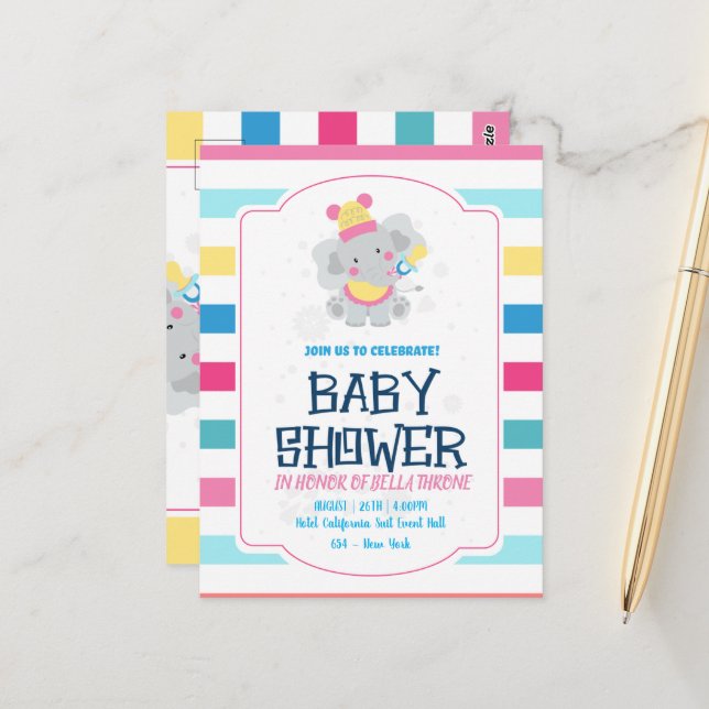 Celebrating the Arrival of Your Little Miracle! Postcard (Front/Back In Situ)