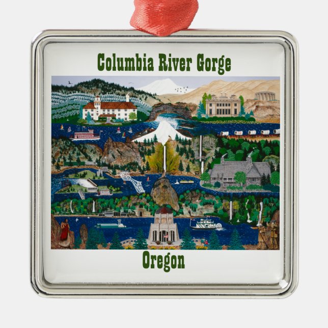 Celebrating the Columbia River Gorge Metal Ornament (Front)