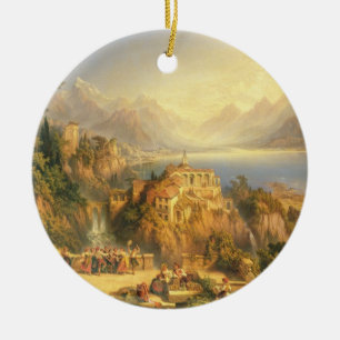 Celebrating the Grape Harvest, Lake Orta, North It Ceramic Tree Decoration