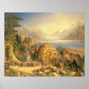Celebrating the Grape Harvest, Lake Orta, North It Poster