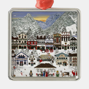 Celebrating the Holidays in Leavenworth Metal Ornament