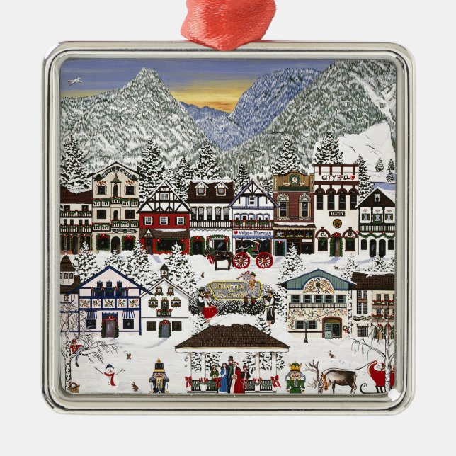 Celebrating the Holidays in Leavenworth Metal Ornament (Front)