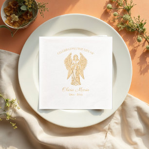 Celebrating the Life - Angel Memorial Foil Napkins