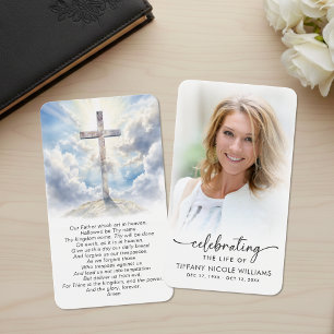 Celebrating the Life Cross Lords Prayer Cards