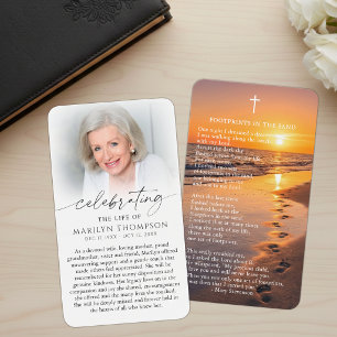 Celebrating the Life Footprints Prayer Cards