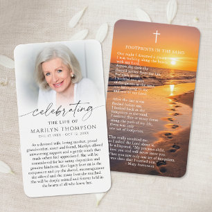 Celebrating the Life Footprints Prayer Cards