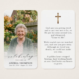 Celebrating the Life Funeral Photo Cross Card