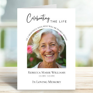 Celebrating The Life Modern Photo Funeral Program