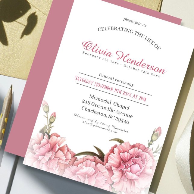 Celebrating the life of Floral Funeral  Invitation (Creator Uploaded)
