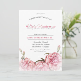 Celebrating the life of Floral Funeral  Invitation
