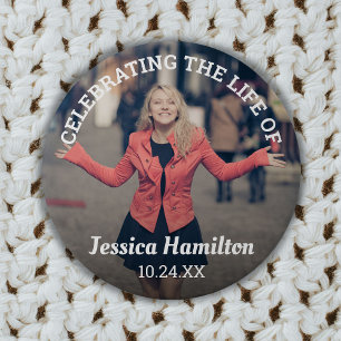 Celebrating the Life of Funeral Photo 7.5 Cm Round Badge