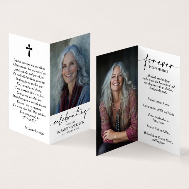 Celebrating the Life of Memorial Photo Card (Inside and Outside)