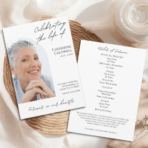 Celebrating the Life Of Modern Arch Photo Funeral Program