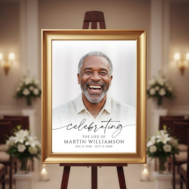 Celebrating the Life of Name Photo Script Memorial Poster (Creator Uploaded)