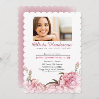 Celebrating the life of Photo Funeral  Invitation