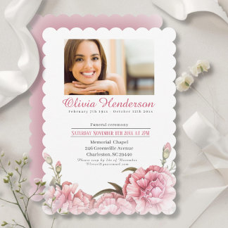 Celebrating the life of Photo Funeral  Invitation
