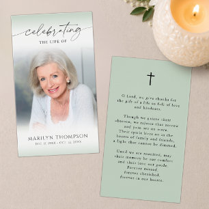 Celebrating the Life of Photo Prayer Card
