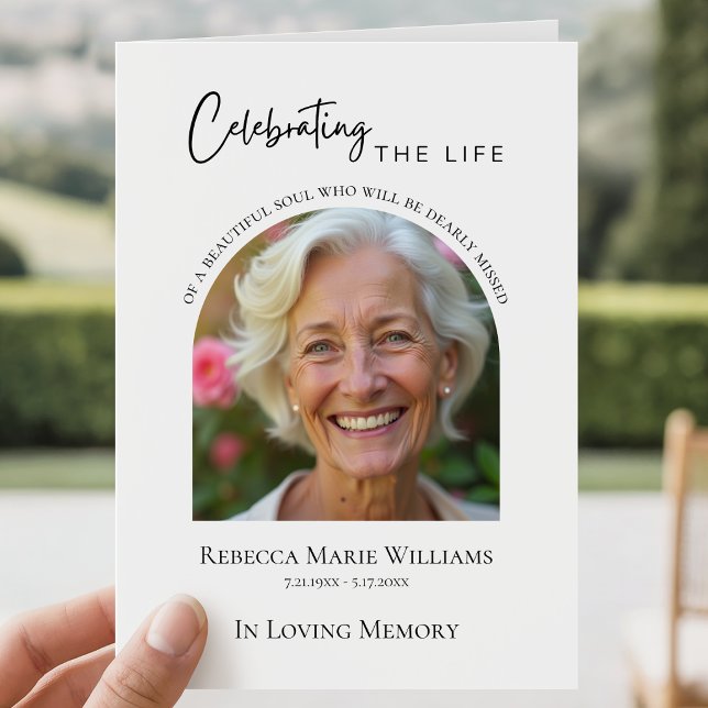 Celebrating The Life Photo Funeral Folded Program (Celebrating The Life Photo Funeral Service Order Program)