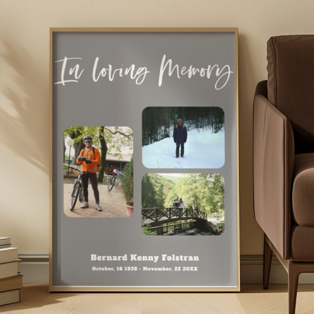 Celebrating the life Three Photos Funeral Poster (Creator Uploaded)