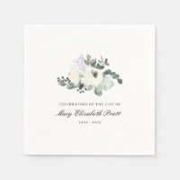 Celebrating the Life White Floral Funeral