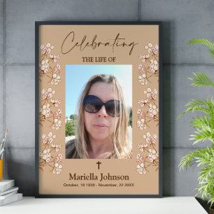 Celebrating the life Woman Funeral Poster