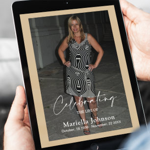 Celebrating the life Woman Funeral Poster