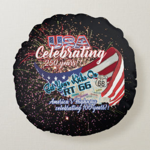 celebrating USA 250 fireworks throw pillow