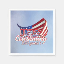 celebrating USA 250 stars and stripes napkins