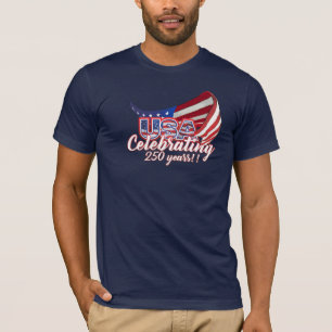 celebrating USA 250 stars and stripes t-shirt