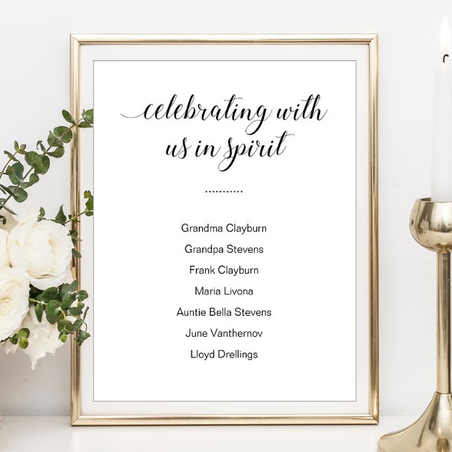 Celebrating With Us In Spirit With Names Wedding P Poster (Creator Uploaded)