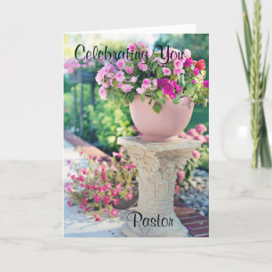 Celebrating you Pastor Folded Greeting Card